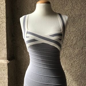 Grey and white mini dress